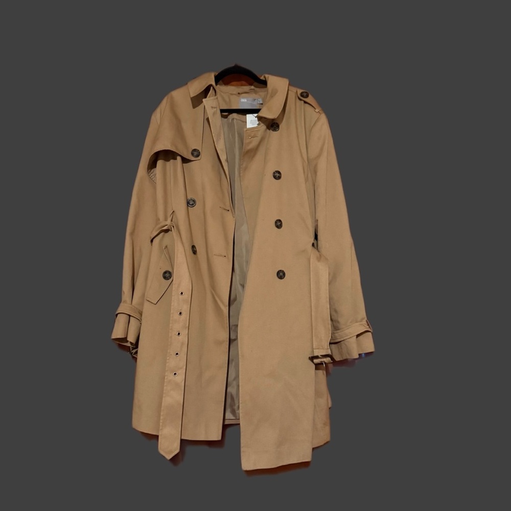 ASOS Tan Double-Breasted Trench Coat - Picture 2 of 2